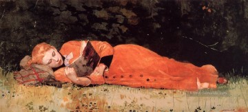 der neue Roman aka Buch Realismus Maler Winslow Homer Ölgemälde